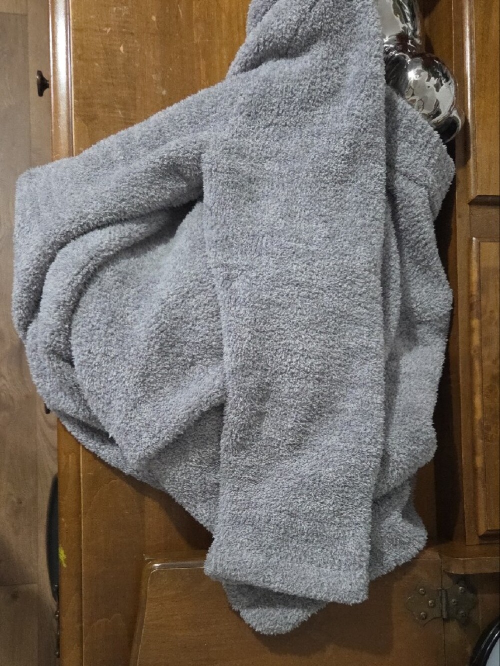 Cozy Gray Zip-Front Women's Robe - Picture 5 of 5